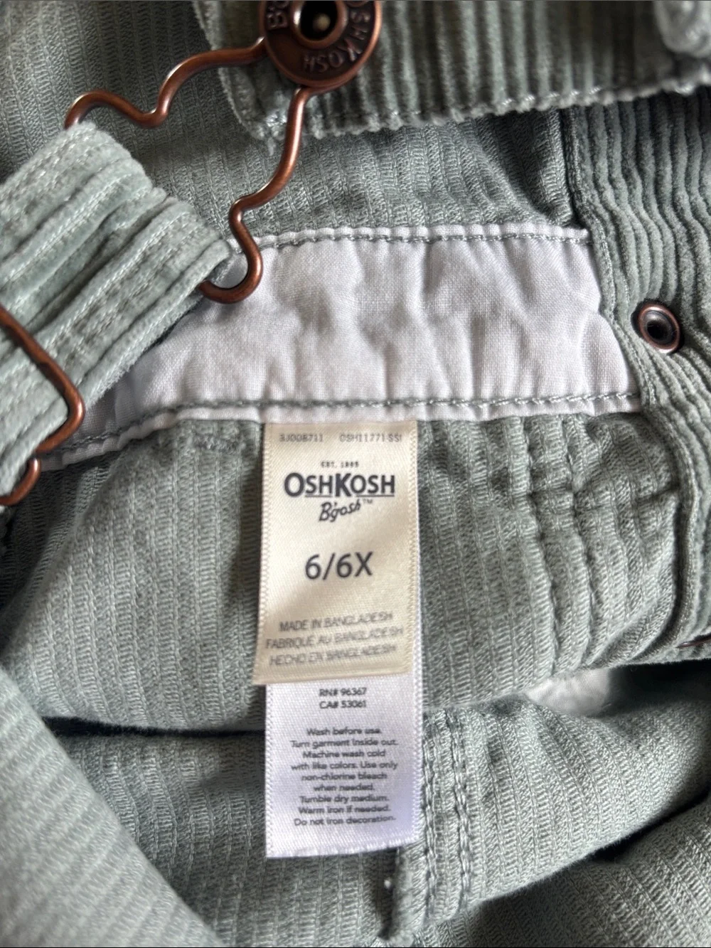 Oshkosh Three Girls' overall dresses- Green, Denim Blue & Brown